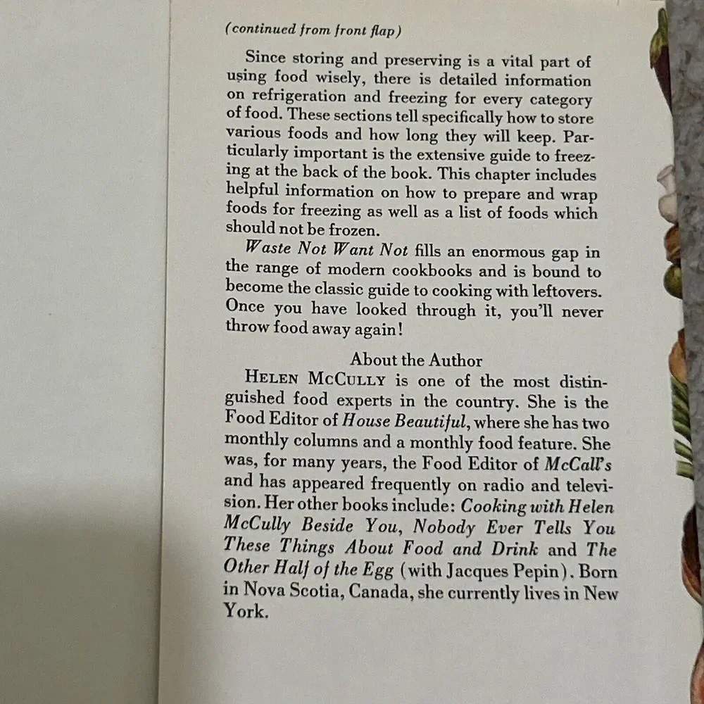 Vintage 1975 Waste Not Want Not by Helen McCully Hardcover Book‎